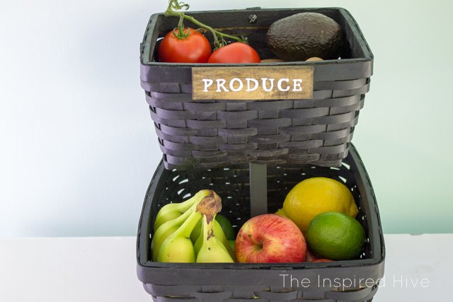 turn baskets into produce storage, crafts, organizing, painting, storage ideas
