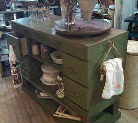 trashed picked vanity is now an awesome kitchen island, kitchen design, painted furniture, repurposing upcycling