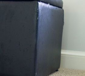 diy leather storage ottoman, how to, painted furniture, rustic furniture, reupholster, woodworking projects