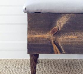 diy leather storage ottoman, how to, painted furniture, rustic furniture, reupholster, woodworking projects