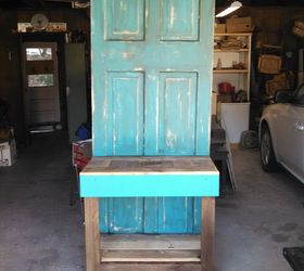 large door turned beverage station, chalk paint, doors, how to, repurposing upcycling, rustic furniture