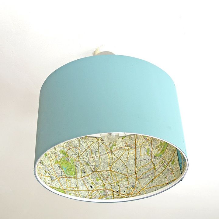 ikea lamp hack with maps, crafts, decoupage, how to, lighting