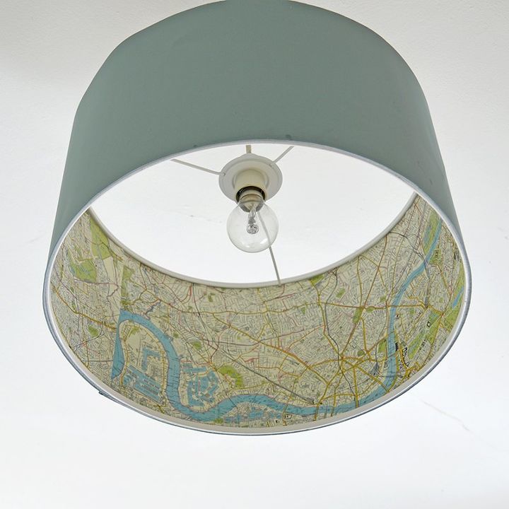 ikea lamp hack with maps, crafts, decoupage, how to, lighting