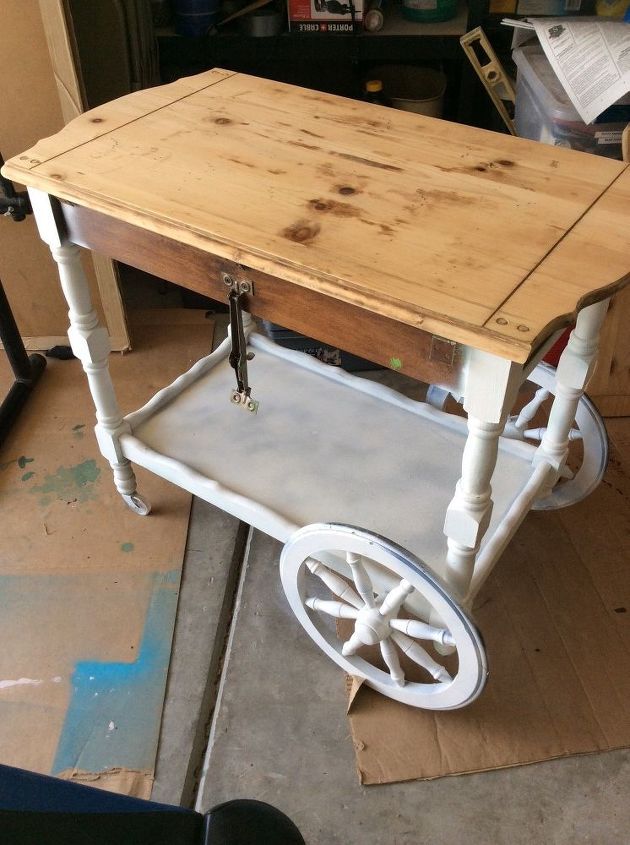 tea cart project, painted furniture, painting wood furniture