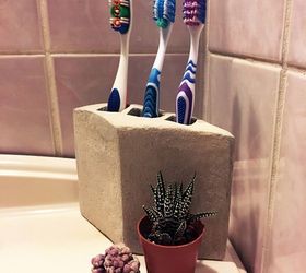 cement toothbrush holder