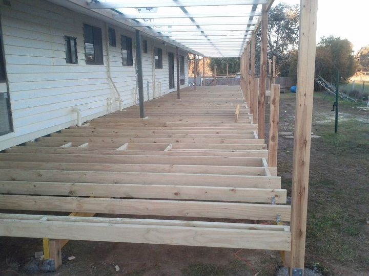 the start of our read deck , decks, outdoor living, woodworking projects