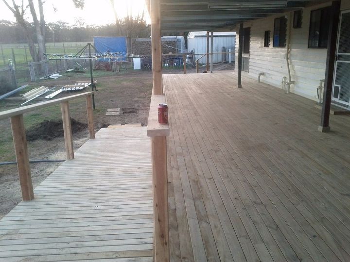 the start of our read deck , decks, outdoor living, woodworking projects