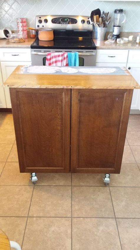 Flip A Kitchen Cabinet Into A Rolling Island Hometalk