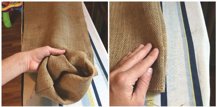 almohada de arpillera sin coser