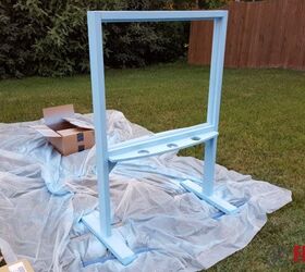 kids outdoor acrylic easel, crafts, outdoor living, painting, woodworking projects