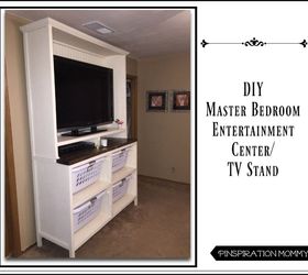 diy dual purpose bedroom entertainment center tv stand, bedroom ideas, entertainment rec rooms, how to, organizing, shelving ideas, woodworking projects
