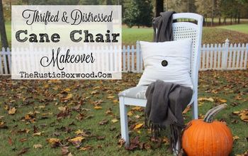 DIY Thrifted and Distressed Cane-Chair Makeover