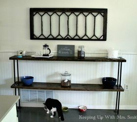 1 hour reclaimed wood plumbing pipe table, how to, painted furniture, rustic furniture, shelving ideas