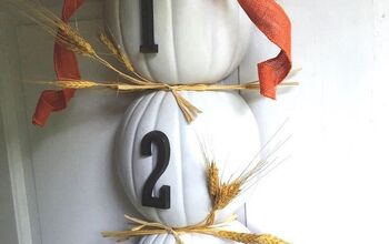 How to DIY a Farmhouse Inspired Address Sign With Stacked Pumpkins