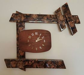 diy wood clocks from scraps of wood, repurposing upcycling, wall decor, Wood clock with fabric and liquid glass