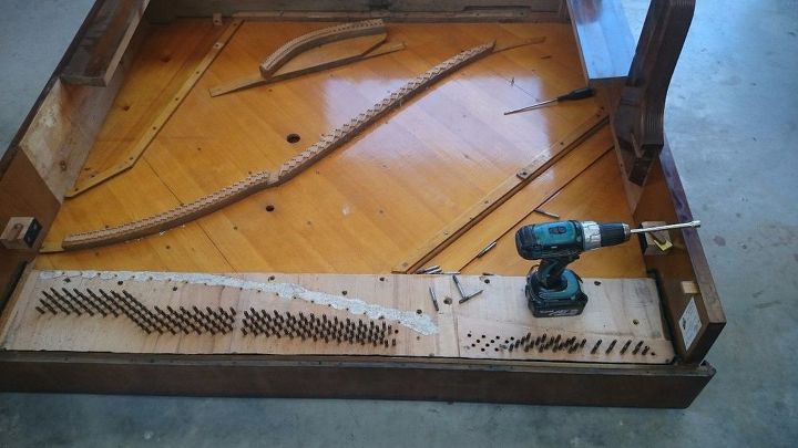 how to repurpose a piano into a bar drinks cabinet