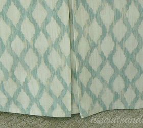 diy bedskirt is super simple cheap adjusts to bed height, bedroom ideas, crafts, how to, Box pleat