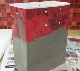 christmas gift bag makeover with house paint and cereal box, crafts, how to, repurposing upcycling, seasonal holiday decor
