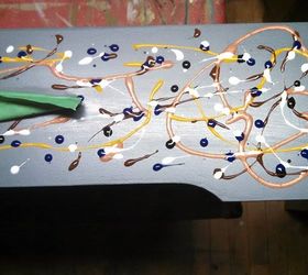 vibrant splatter turned mcm dresser into a functional art, how to, painted furniture