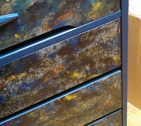 vibrant splatter turned mcm dresser into a functional art, how to, painted furniture