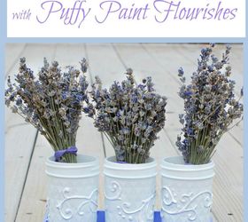 puffy paint mason jars for an awesome centerpiece , crafts, how to, mason jars, painting