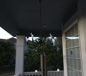 upcycle an outdated chandelier to a solar chandelier, crafts, go green, how to, lighting, outdoor furniture, outdoor living, painting, repurposing upcycling