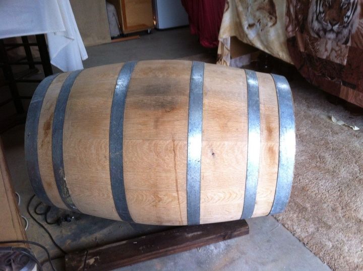 how to make a personalized wine barrel table, how to, painted furniture, repurposing upcycling, woodworking projects, Wine Barrel