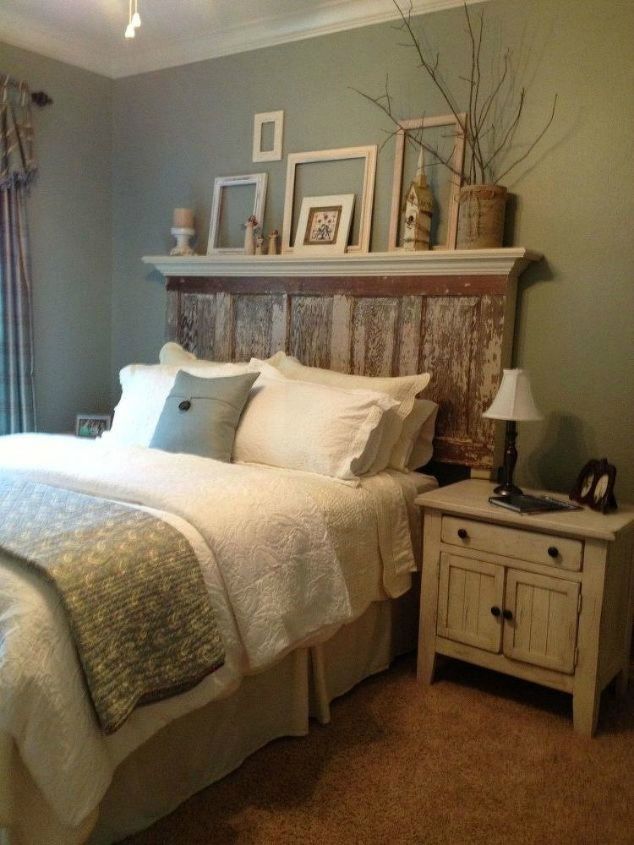 15 brilliant ways to upcycle old doors, Upgrade your bed with a headboard