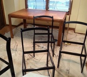 kitchen table makeover, how to, kitchen design, painted furniture, reupholstoring, reupholster