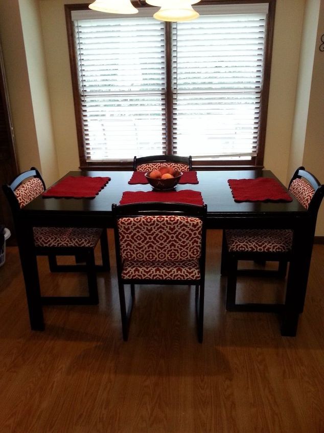 kitchen table makeover, how to, kitchen design, painted furniture, reupholstoring, reupholster