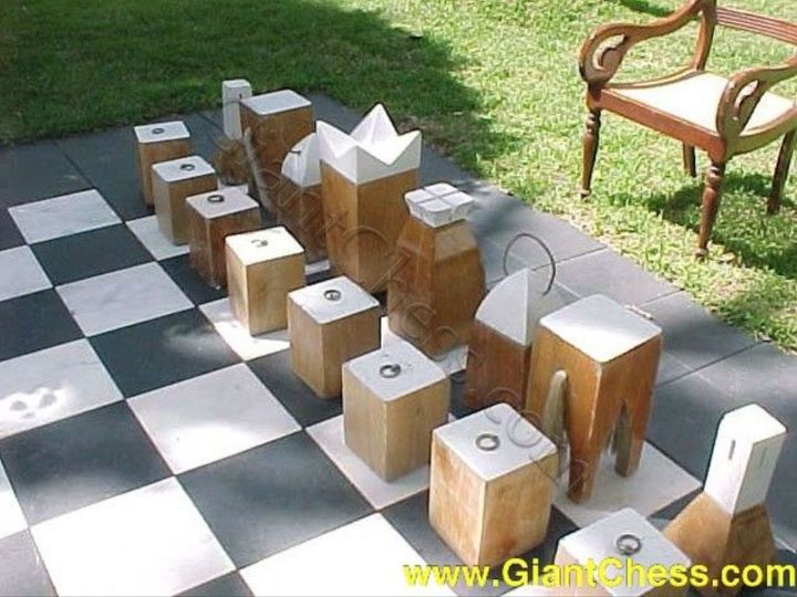 outdoor chess on any budget, concrete masonry, crafts, outdoor living, painting, via GiantChess com