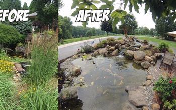 Eliminación y reconstrucción del estanque (antes y después)
