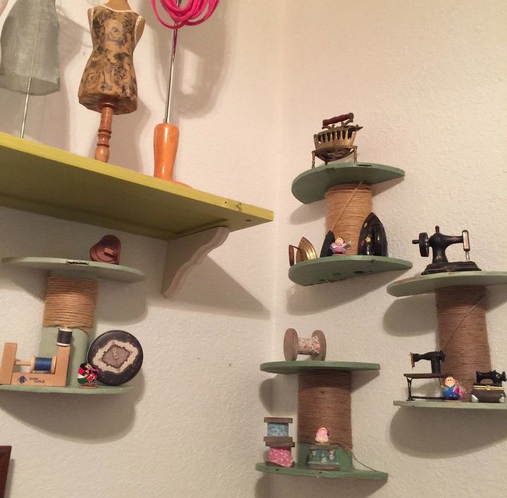 small cable spool to shelves, crafts, how to, repurposing upcycling, shelving ideas