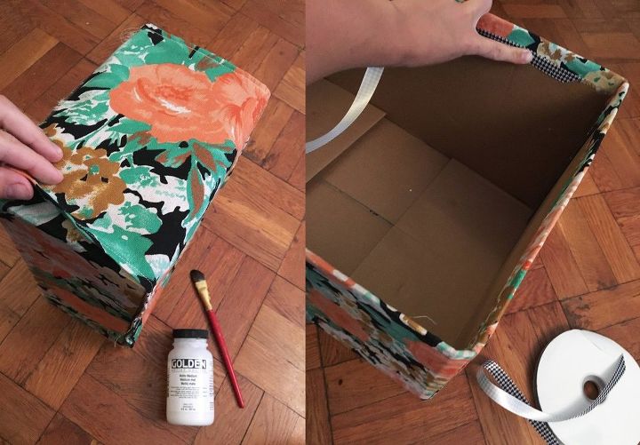 cardboard boxes turned storage bins