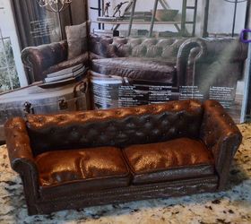 miniature dollhouse leather couch tutorial