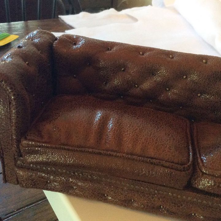miniature dollhouse leather couch tutorial