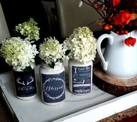 d i y mason jar chalk board look , chalk paint, crafts, decoupage, how to, mason jars, repurposing upcycling, Here is the finished out come