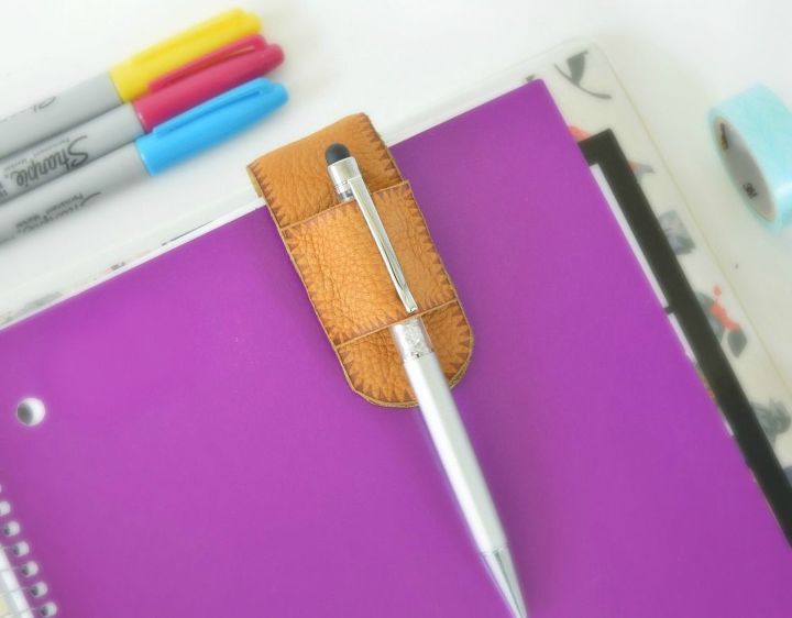 diy magnetic leather pen holder, crafts, how to