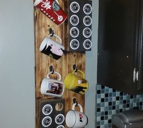 hanging cofee mug and k cup storage, crafts, how to, organizing, storage ideas, woodworking projects