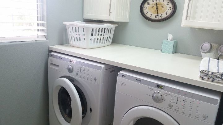 laundry diy makeover, how to, laundry rooms, painting, shelving ideas, tiling