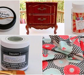 roadside rescue nightstand makeover, bedroom ideas, decoupage, how to, painted furniture