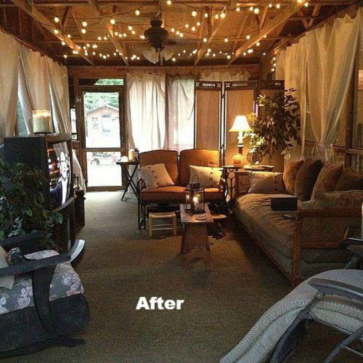 s you still have time to get the backyard oasis of your dreams, outdoor furniture, outdoor living, Install twinkle lights for the night