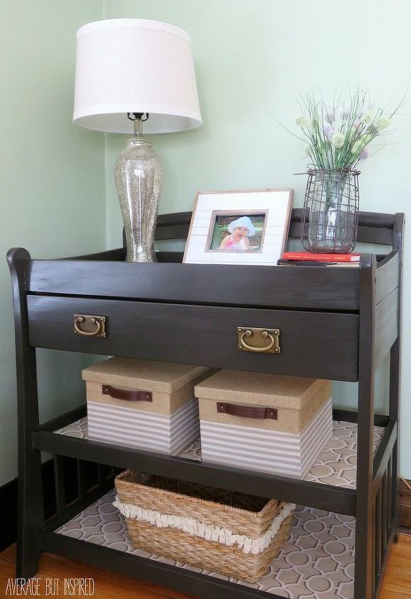 s here s why you shouldn t throw out your old changing table, painted furniture, repurposing upcycling, And this one transformed into a console table