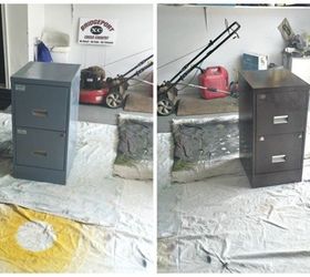 thrifted file cabinet makeover, painted furniture