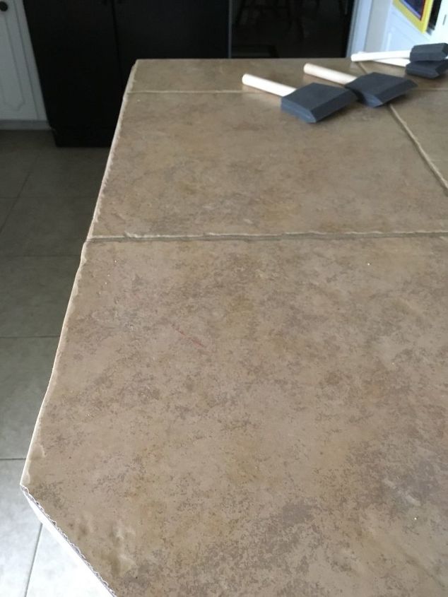 q what would i do to concrete my tile countertops , concrete masonry, countertops, home improvement, small home improvement projects, This is the existing counters