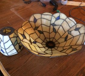 repurposing glass lampshades, These came off a lamp I had I didn t want to throw them out