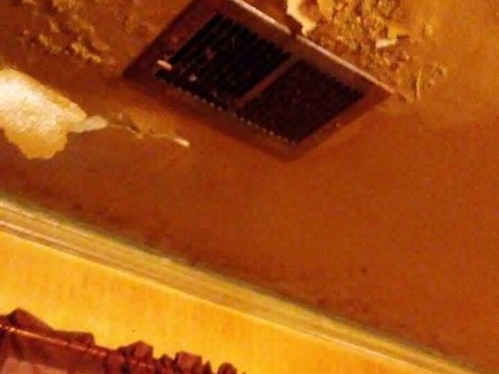 q how can i repair falling sheet rock ceilings , home maintenance repairs, minor home repair, Peeling blistering paint No roof leaks husband is roofer New shingles 2 or ago