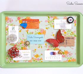 turn a cookie sheet into a magnetic memo board, crafts, decoupage, repurposing upcycling