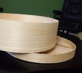 what to create from round wooden cheese wheel box with lid