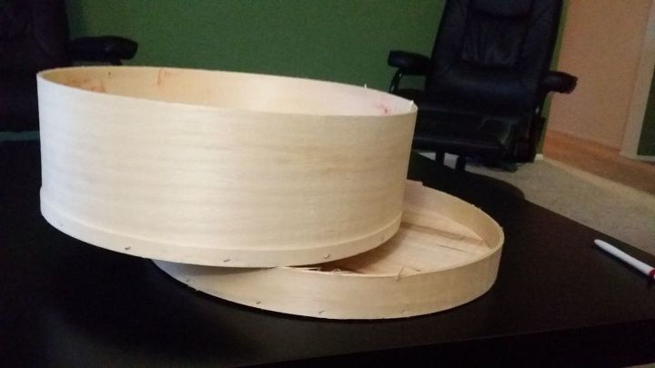 what to create from round wooden cheese wheel box with lid